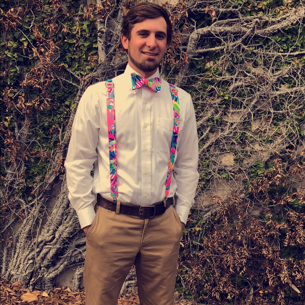 lilly pulitzer gumbo limbo bow tie and suspenders